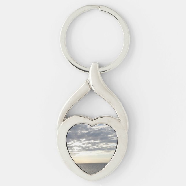 Sea& Sky & Clouds Heart Keychain (Front)