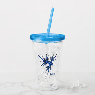 Sea slug blue dragon illustration acrylic tumbler
