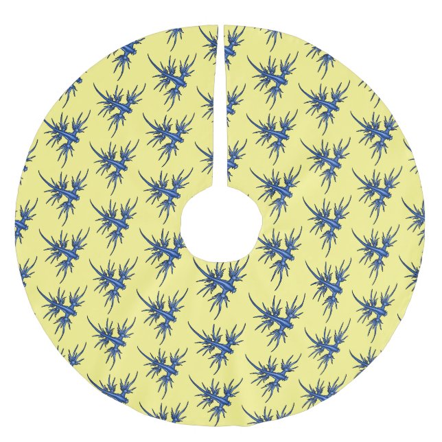 Sea slug blue dragon illustration brushed polyester tree skirt (Front)