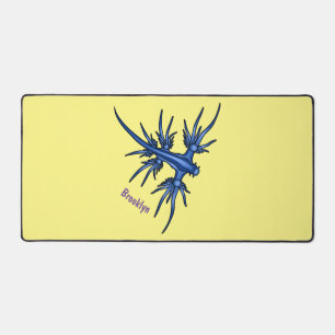 Sea slug blue dragon illustration desk mat