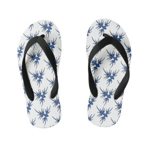 Sea slug blue dragon illustration kid's jandals