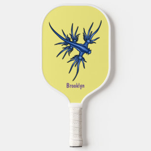 Sea slug blue dragon illustration pickleball paddle