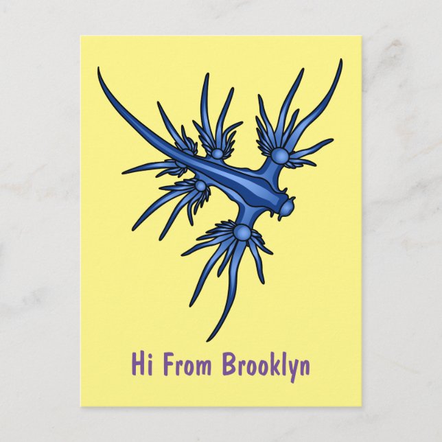 Sea slug blue dragon illustration  postcard (Front)