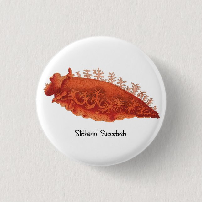 Sea Slug Slitherin' Succotash Round Button (Front)