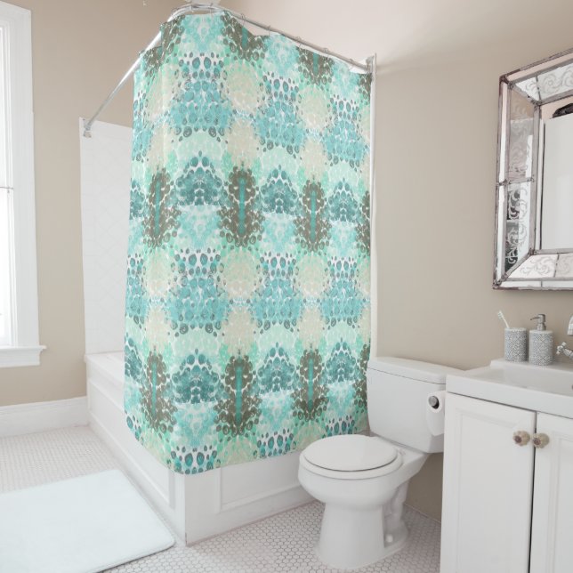 Sea Spots Bathroom Shower Curtain (In Situ)