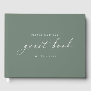 Sea Spray Minimalist Guestbook for Weddings