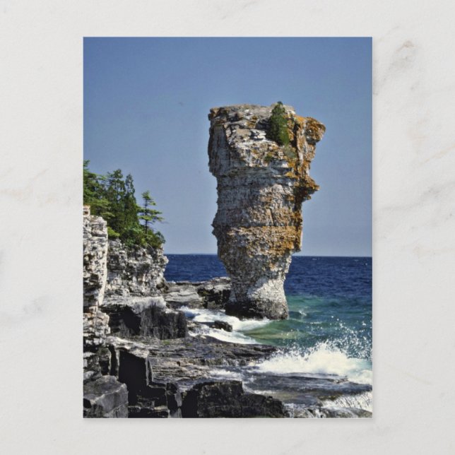 Sea stack, Flowerpot Island, Bruce Peninsula, Onta Postcard (Front)
