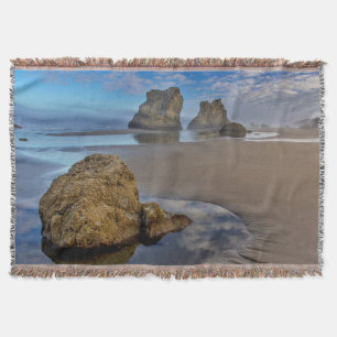 Sea Stacks on Bandon Beach in Bandon, Oregon 2 Throw Blanket