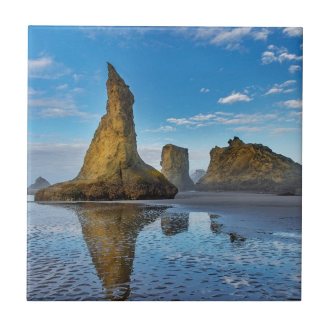 Sea Stacks on Bandon Beach in Bandon, Oregon 3 Tile (Front)