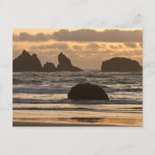 Sea stacks on the beach at Bandon, Oregon Postcard