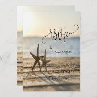 Sea stars Sand Beach Script RSVP