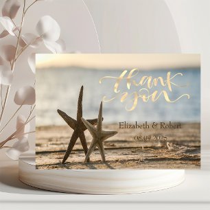 Sea stars Sand Beach Thank You Card
