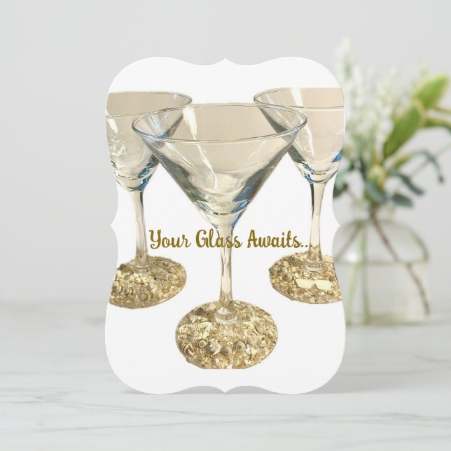 Sea Stemware Invitation (Standing Front)