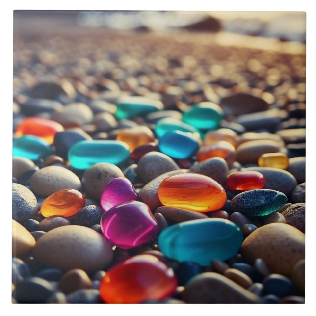 Sea stones Ceramic Tile (Front)