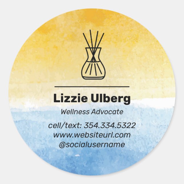 Sea & Sun Essential Oil Business Stickers (Front)