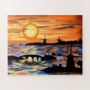 Sea Sunrise Jigsaw Puzzle Netherlands Landscape