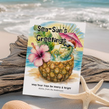 Sea-Sun's Greetings Seahorse Tropical Christmas