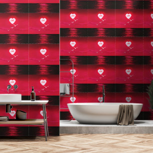 Sea Sunset Love Heart Sun Romantic Red Wallpaper