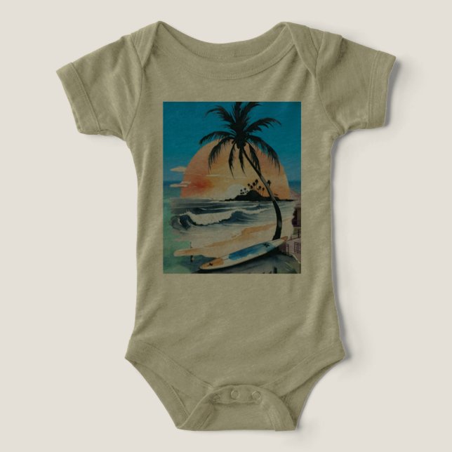 sea sunShine & palm tree on beach (Design Front)