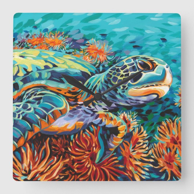 Sea Sweetheart I Square Wall Clock (Front)