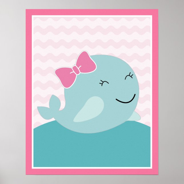 Sea Sweeties Girl Sealife Pink- Whale Art Poster (Front)