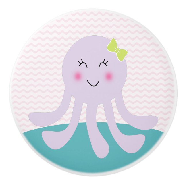 Sea Sweeties Octopus Nursery Drawer Pull Knob (Front)