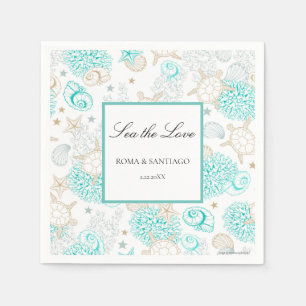 Sea The Love Beach Nautical Wedding Napkin