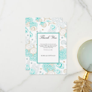 Sea The Love Beach Wedding Thank You Card