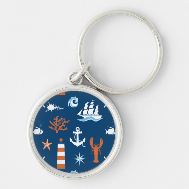 Sea Theme Pattern 1 Key Ring (Front)