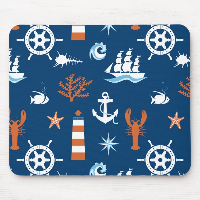 Sea Theme Pattern 1 Mouse Pad (Front)