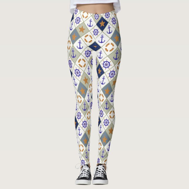 Sea Theme Pattern 2 Leggings (Front)
