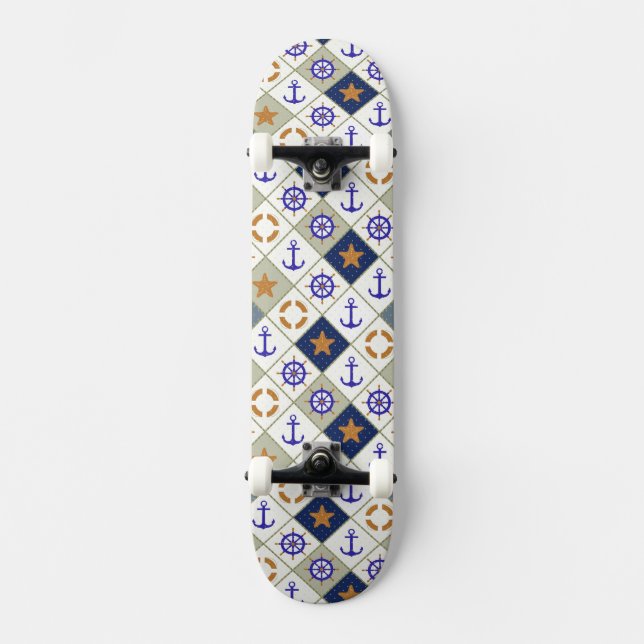 Sea Theme Pattern 2 Skateboard (Front)