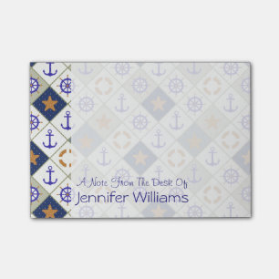 Sea Theme Pattern Add Your Name Post-it Notes