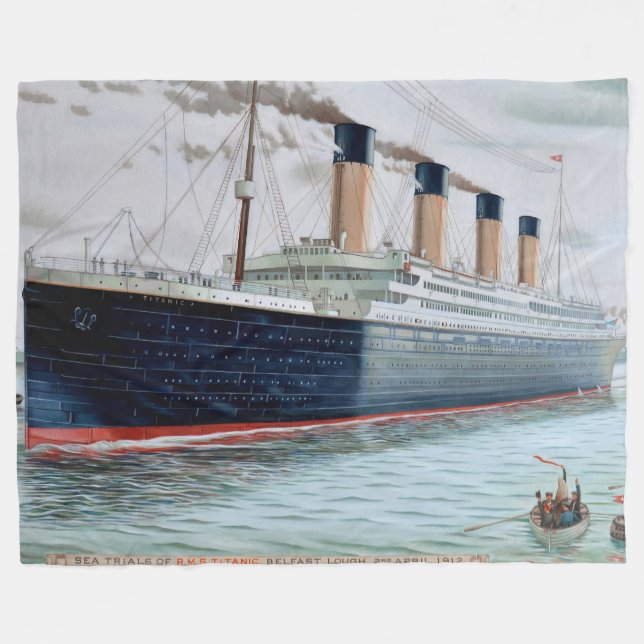 Sea Trials of RMS Titanic Fleece Blanket (Front (Horizontal))
