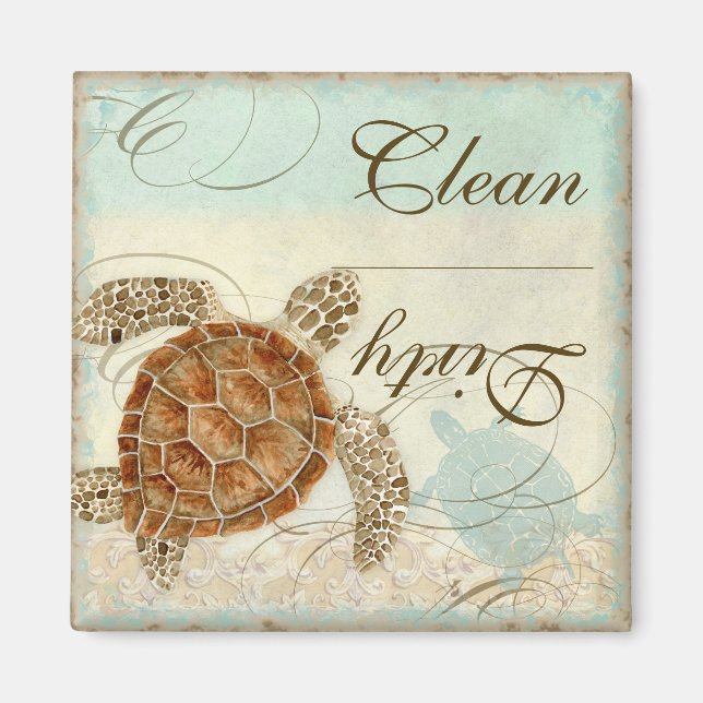 Sea Turte Coastal Beach - Dishwasher Magnet (Front)