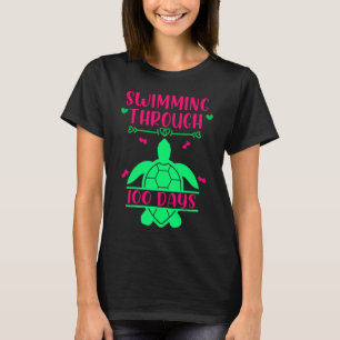 Sea turtle 100 Days of School for teacher and stud T-Shirt