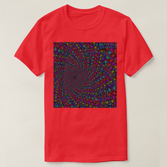 Sea Turtle 15C Fractal faux stained glass multi to T-Shirt (Design Front)
