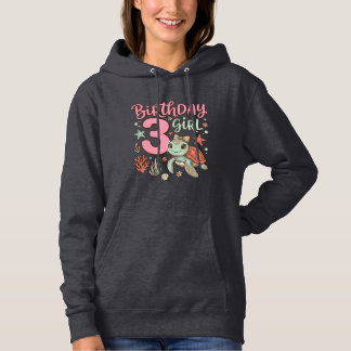 Sea Turtle 3rd Birthday Girl Vector Design_1 Hoodie
