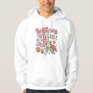 Sea Turtle 3rd Birthday Girl Vector Design_1 Hoodie