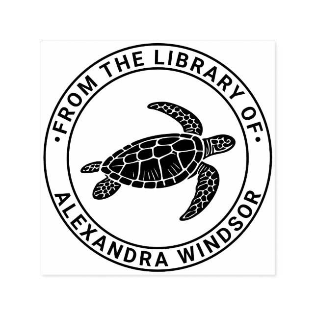 Sea Turtle #6 Library Book Name Self-inking Stamp (Design)