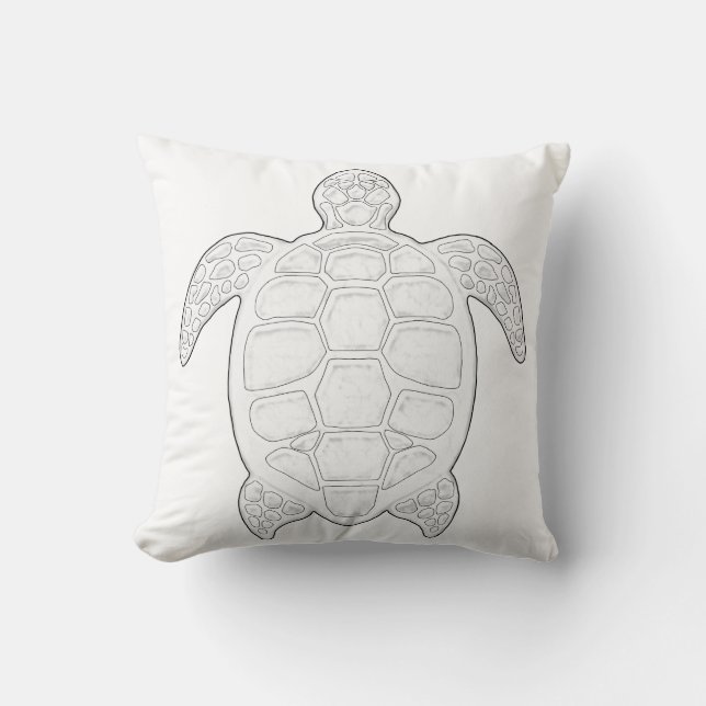 Sea Turtle Adult Colouring Pillow (Front)