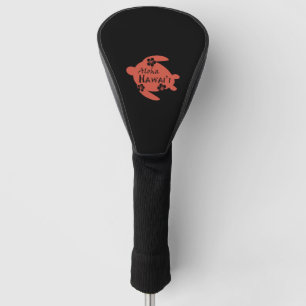 Sea Turtle Aloha Hawaii Hibiscus Orange Graphics Golf Head Cover