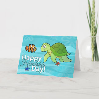 Sea Turtle and Clown Fish Friends- Friendship Day Card