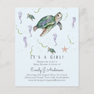 Sea Turtle and Friends Baby Boy or Girl Shower Inv