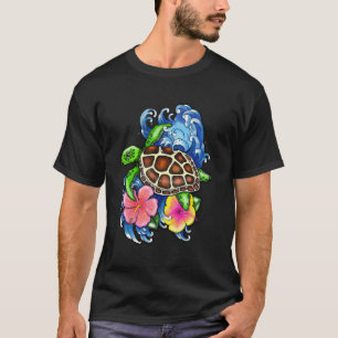 Sea Turtle And Hibiscus T-Shirt