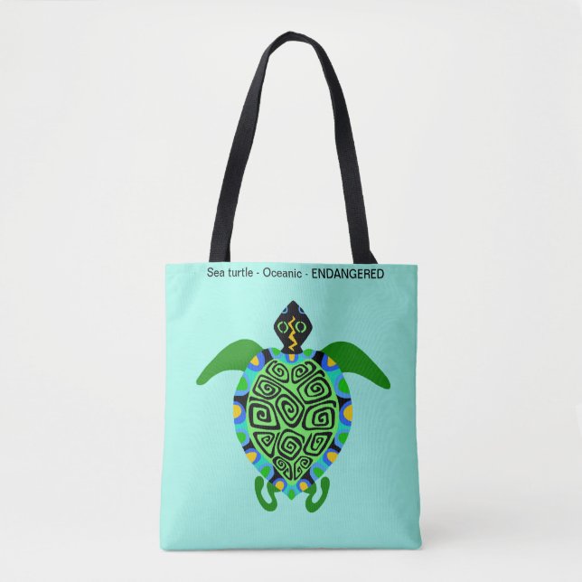  Sea TURTLE  - Animal lover - Ocean Aqua  Tote Bag (Front)