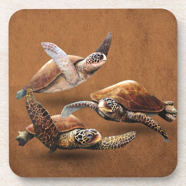 Sea Turtle Animals Extinction Save The Turtles Coaster (Front)