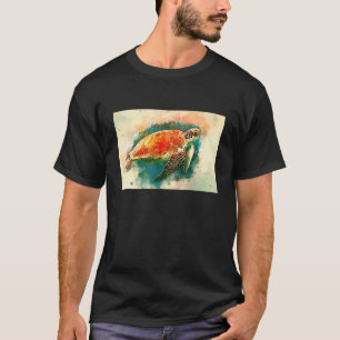 Sea Turtle Art Abstract Painting Aesthetic Graphic T-Shirt
