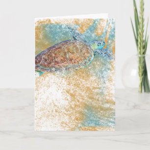 Sea Turtle Art Note Card