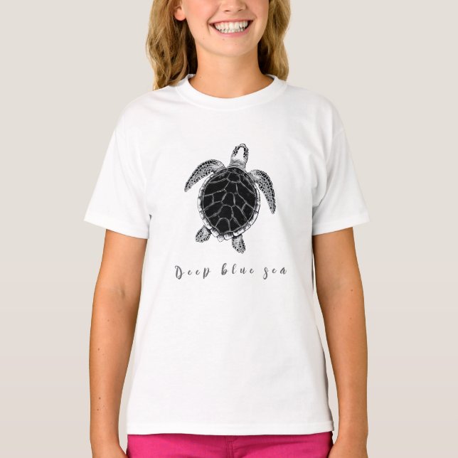 Sea turtle b/w T-Shirt (Front)